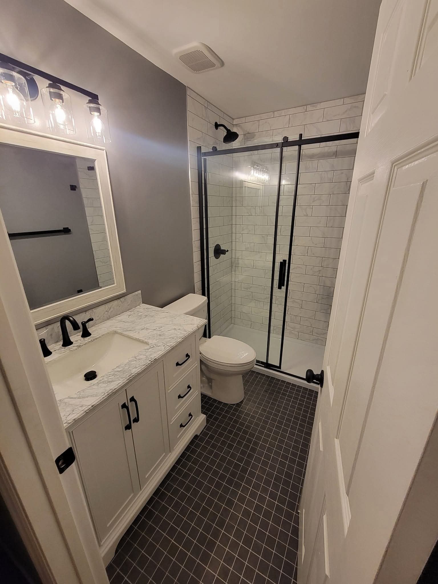 Bathroom remodel, subway tile